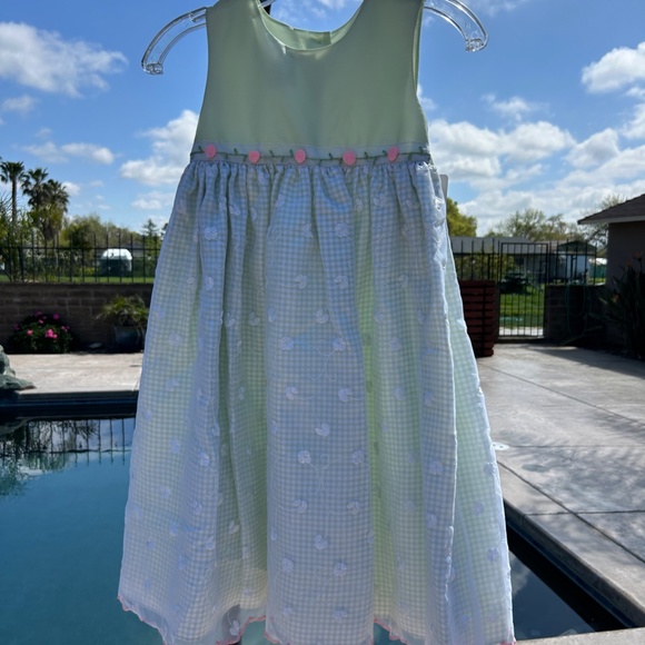 Samantha Says Gorgeous Green Spring Dress BRAND NEW 6X size w/ Flowers - Picture 2 of 7